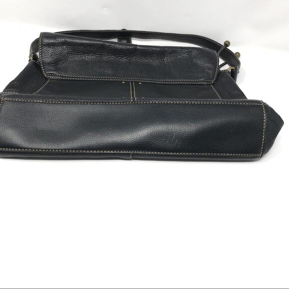 The Sak Dark Brown Pebbled Leather Side Pockets Hobo Shoulder Bag-EUC - Picture 14 of 15